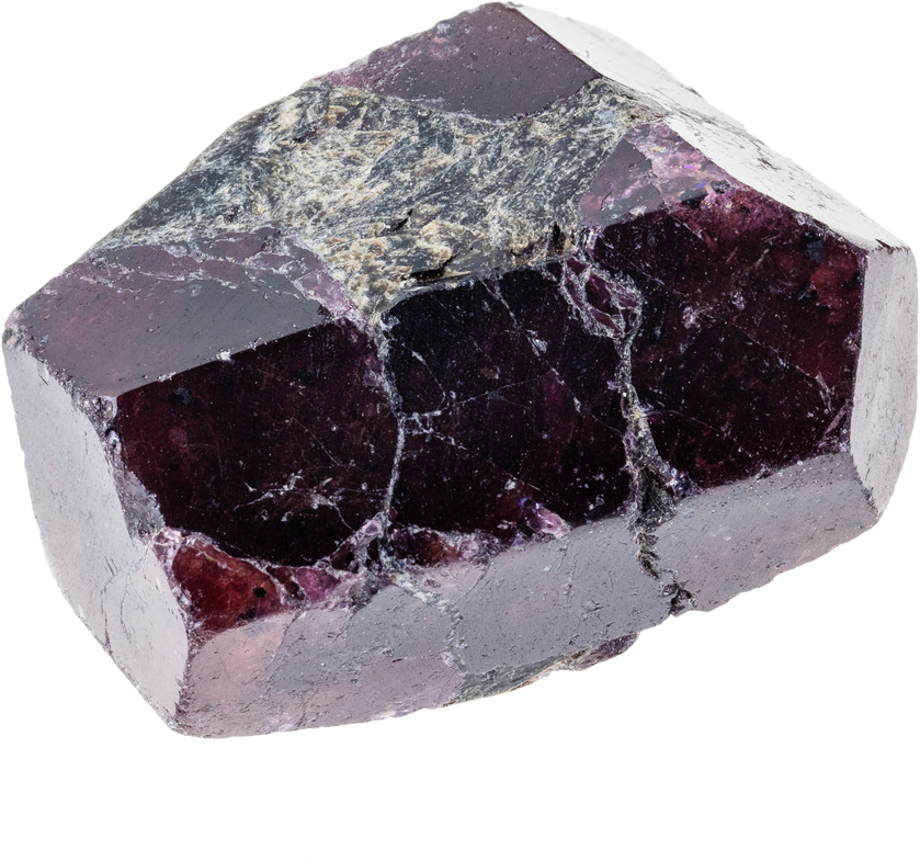 Raw Almandine Garnet Crystal Cutout